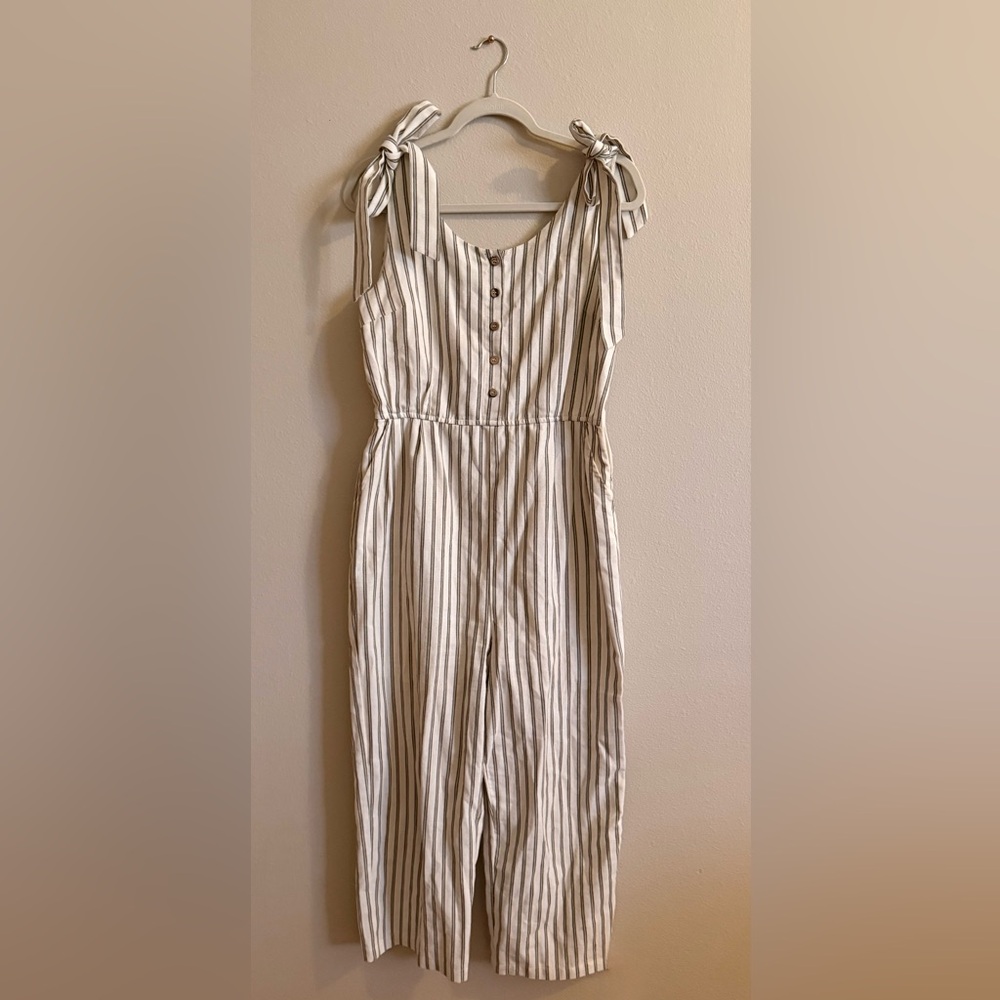 Mod Ref Striped Jumpsuit in White & Grey
